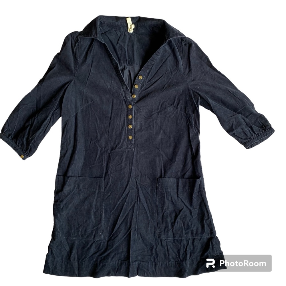 Anthropologie Maeve Navy Blue Corduroy 3/4 Sleeve